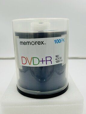 Memorex DVD+R 16X 4.7GB 120min 100 Pack Spindle New